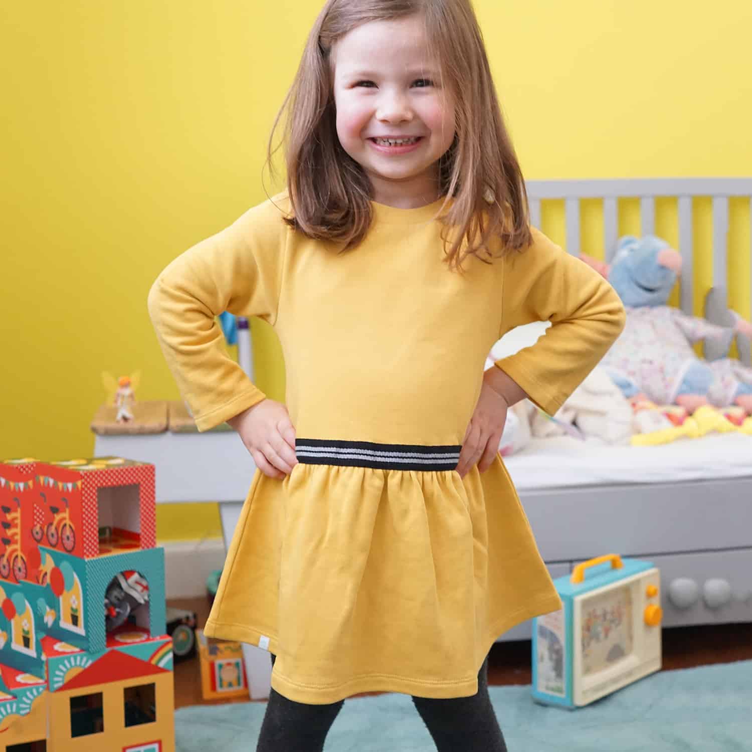 Robe Poupette jaune moutarde PAPA m habille